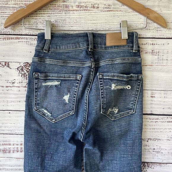 BKE Billie Slim Fit High Rise Bootcut Jeans Size 23 x 29.5 Raw Hem - Picture 5 of 11